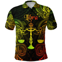 Custom Libra Zodiac Polynesian Polo Shirt Unique Style Reggae LT8 - Polynesian Pride