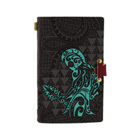 Hawaii Warrior Polynesian Leather Notebook - Turquoise Leather Turquoise - Polynesian Pride