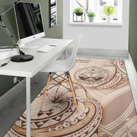 Marshall Islands Area Rug - Hibiscus Flowers Vintage Style - Polynesian Pride