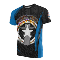 Northern Mariana Islands T Shirt Northern Mariana Islands Flag Seal Unisex BLACK - Polynesian Pride