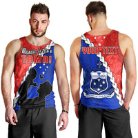 (Custom Personalised) Happy Samoan Fathers Day Men Tank Top Hibiscus Mix Polynesian Pattern LT14 - Polynesian Pride