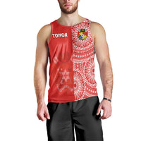 (Custom Text And Number) Tonga Men Tank Top Tongan Coat Of Arms Ngatu Pattern LT14 - Polynesian Pride