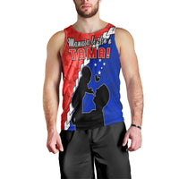 (Custom Personalised) Happy Samoan Fathers Day Men Tank Top Hibiscus Mix Polynesian Pattern LT14 - Polynesian Pride