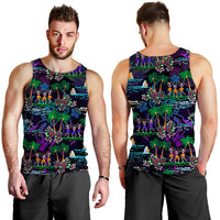 Hawaii Skeleton Dancing Men Tank Top Halloween Hawaiian Turtle LT13 - Polynesian Pride