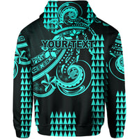 Custom Kakau Hawaiian Polynesian Hoodie Turquoise Green LT6 - Polynesian Pride