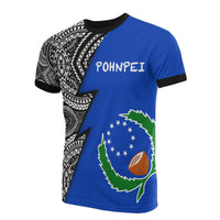 Pohnpei Pattern All Over T Shirt Pohnpei Flag Polynesian Tattoo Unisex Blue - Polynesian Pride