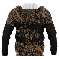 Hawaii Polynesian All Over Zip up Hoodie Gold Sea Turtle - Polynesian Pride