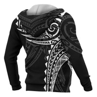Polynesian Zip up Hoodie White Tribal Pattern - Polynesian Pride