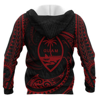 Guam Polynesian Hoodie Red Tribal Wave - Polynesian Pride