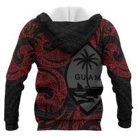 Guam Polynesian All Over Zip up Hoodie Red Tribal - Polynesian Pride