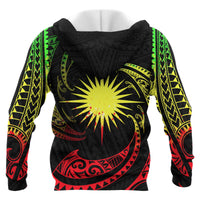 Marshall Islands Polynesian Hoodie Reggae Tribal Wave - Polynesian Pride