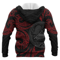 American Samoa Polynesian ll Over Hoodie Red Tribal - Polynesian Pride