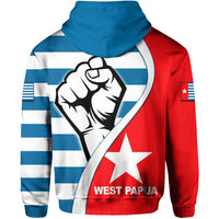 West Papua Zip up Hoodie Clenched Hands Flag LT6 - Polynesian Pride