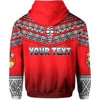 Custom Tonga Hoodie Ngatu Polynesian Red Style LT6 - Polynesian Pride