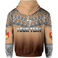 Custom Tonga Zip Hoodie Ngatu Polynesian Gold Style LT6 - Polynesian Pride