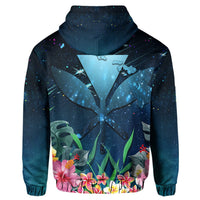 Kanaka Flamingo Couple Rose Hibiscus Plumeria Hoodie Love Universe - Polynesian Pride