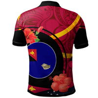 Papua New Guinea Polo Shirt West New Britain Flag of PNG with Hibicus and Polynesian Culture Polo Shirt - Polynesian Pride