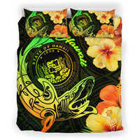 Hawaii Polynesian Bedding Set - Hawaii Sharks Tribal Patterns Green - Polynesian Pride