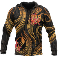 Yap Micronesian Hoodie Gold Plumeria Unisex GOLD - Polynesian Pride