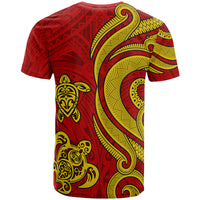 Hawaii T Shirt Polynesian Red Kanaka Maoli Tentacle Turtle Tattoo - Polynesian Pride