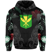 Polynesian Tropic Kanaka Maoli Hibiscus Hawaii Hoodie Gray - Polynesian Pride