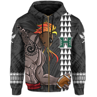 Polynesian Warrior Helmet Football Kanaka Kakau Hawaii Hoodie Gray - Polynesian Pride