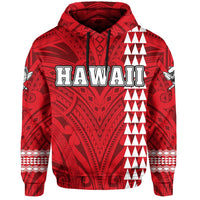 Polynesian Islands Warrior Kakau Hawaii Hoodie Red - Polynesian Pride