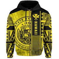 Polynesian Seal of Hawaii Zip Hoodie Yellow NRP Style - Polynesian Pride