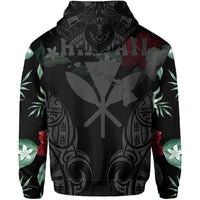 Polynesian Tropic Kanaka Maoli Hibiscus Hawaii Zip Hoodie Gray - Polynesian Pride