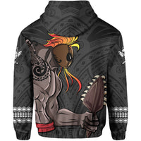 Polynesian Islands Warrior Kakau Hawaii Hoodie Gray - Polynesian Pride