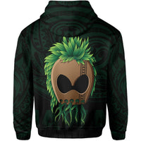 Polynesian Hula Man Helmet Hawaii Hoodie Green - Polynesian Pride