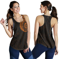 Polynesian Women Racerback Tank - Polynesian Tattoo Style Version 2 Orange - Polynesian Pride