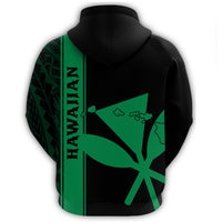 Kanaka Map King Green Zipper Hoodie Edgar Style - Polynesian Pride