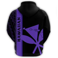 Kanaka Map King Purple Zipper Hoodie Edgar Style - Polynesian Pride