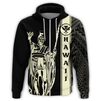 Kanaka Map King Beige Zipper Hoodie Edgar Style - Polynesian Pride