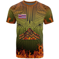 Hawaiian Polynesian Mauna Kea Fire T Shirt Burn Style AH - Polynesian Pride