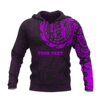 Maori Tangaroa Tattoo Pullover Hoodie Custom Purple Unisex Black - Polynesian Pride