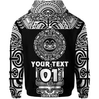 Custom Marquesas Islands Zip Hoodie Marquesan Tattoo Simplified Version Black LT8 - Polynesian Pride