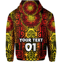 Custom Marquesas Islands Zip Hoodie Marquesan Tattoo Unique Style Gradient Red LT8 - Polynesian Pride