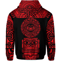 Marquesas Islands Zip Hoodie Marquesan Tattoo Simplified Version Red LT8 - Polynesian Pride