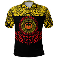 Custom Marquesas Islands Polo Shirt Marquesan Tattoo Simplified Version Yellow LT8 - Polynesian Pride