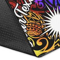 Marshall Islands Custom Personalised Area Rug - Rainbow Polynesian Pattern - Polynesian Pride