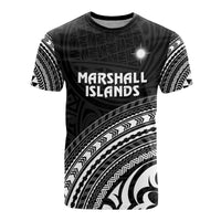 Marshall Islands All Over T Shirt Marshall Islands Seal Polynesian Tribal Black Version Unisex Black - Polynesian Pride