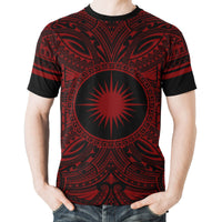 Marshall Islands All T Shirt Marshall Islands Coat Of Arms Polynesian Red Black - Polynesian Pride