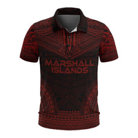 Marshall Islands Polo Shirt Marshall Islands Flag Polynesian Chief Tattoo Red Version Unisex Red - Polynesian Pride