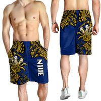 Niue Uga Men Shorts Tribal Patterns Blue Style LT6 - Polynesian Pride