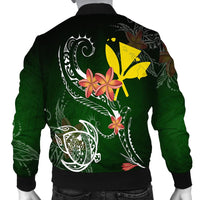 Hawaii Turtle Plumeria Polynesian Bomber Jacket - Luck Style - AH - Polynesian Pride