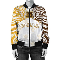 (KAOPUIKI) Kanaka Mililani High School Bomber Jacket Demodern LT13 White Unisex - Polynesian Pride