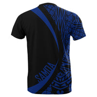 Samoa Blue Polynesian T Shirt Circle Style - Polynesian Pride