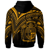 Nauru Zip Hoodie Gold Color Cross Style - Polynesian Pride